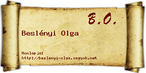 Beslényi Olga névjegykártya